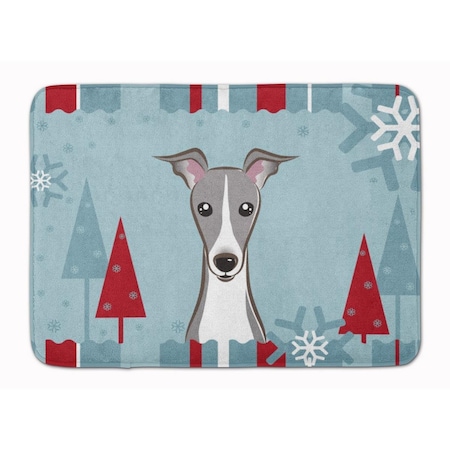 Carolines Treasures Winter Holiday Italian Greyhound Machine Washable Memory Foam Mat BB1732RUG